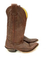 Mens Nacona Cowboy Boots 15298 Dark Cherry 5 C made in USA Vintage 80s - $83.21