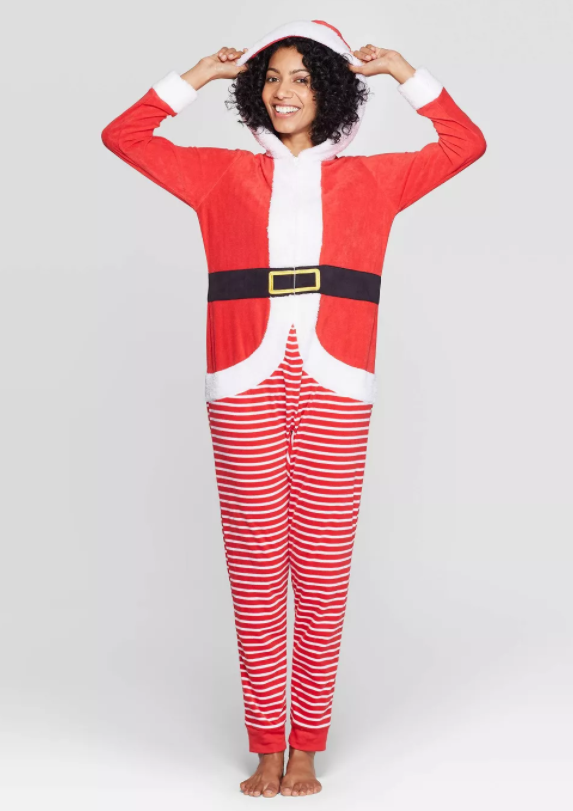 EV Holiday Christmas/Holiday Women's Santa Union Suit - Size Medium/Large