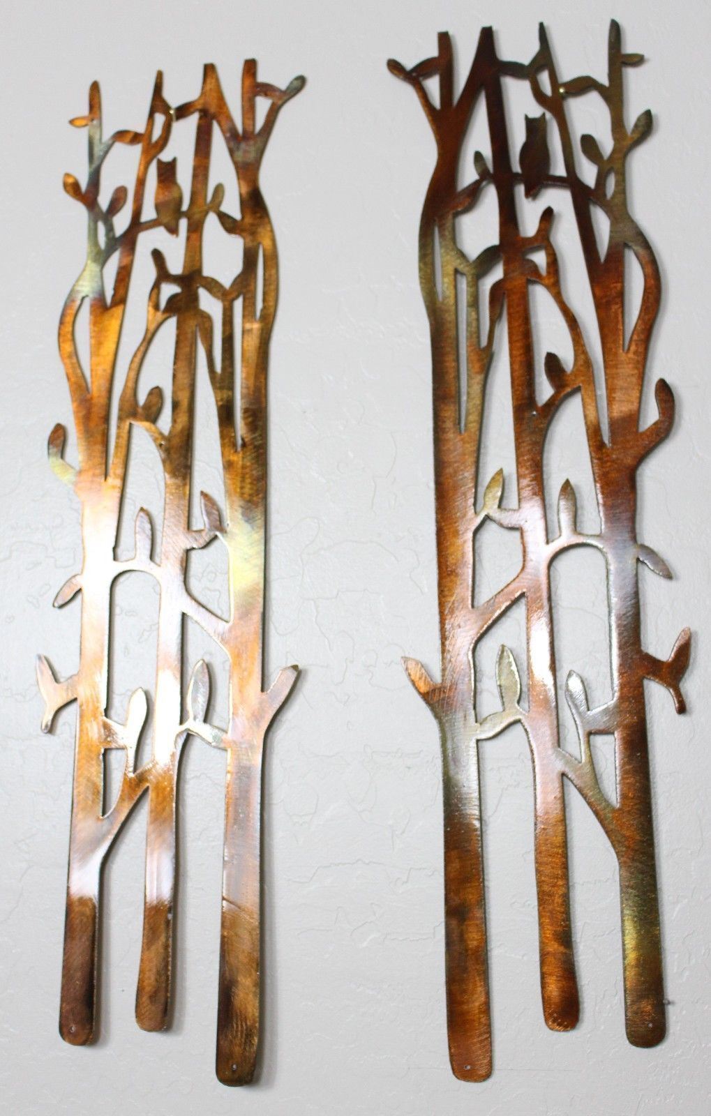 Set of Two Birch Tree 6"wide Panels Metal Wall Art by HGMW Wall