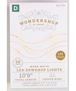 Wondershop Dewdrop String LED Lights 30 ct Warm White Copper Wire 10&#39;9&quot; New - $5.95