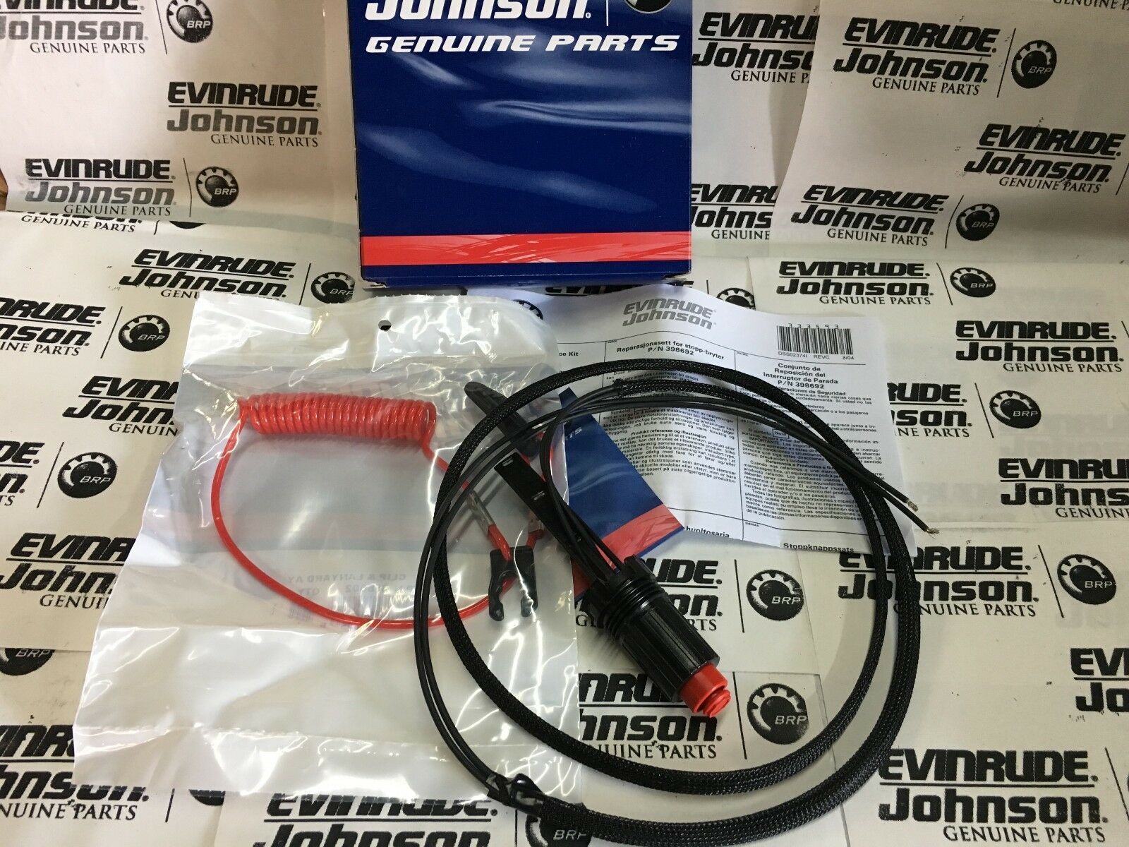 Evinrude Johnson 398692 Tiller Handle Stop Kill Switch Kit 0398692 Kit