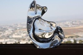 Signed Vintage Handcrafted Vannes Le Châtel Art Glass Crystal Bear Paper... - $37.04