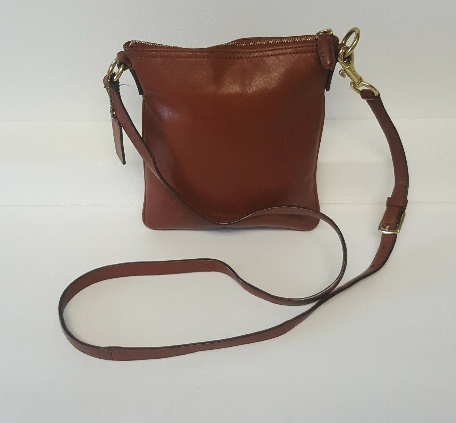New Vintage Coach Brown Leather Cross Body Purse 9x8 - Women&#39;s Bags & Handbags