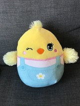 Squishmallow 8&quot; Aimee Chick Overalls Gardner Kellytoy EASTER! Spring 2022 - $11.99