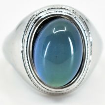 Vintage Inspired Silver & Black Painted Color Changing Oval Cabochon Mood Ring image 7