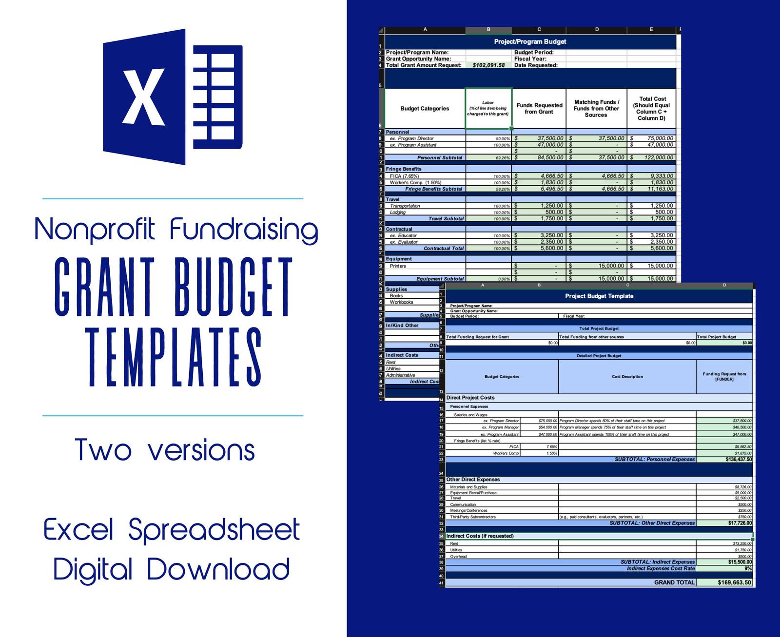 Nonprofit Budget Template for Grant Proposals | Grant Budget Templates