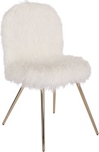 OSP Home Furnishings Julia Accent Chair, White Faux Fur and Gold Legs - $148.99