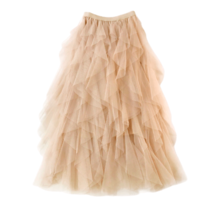 Blush Pink Tiered Tulle Maxi Skirt Layered Tulle Skirt Outfit Bridesmaid Skirts image 6