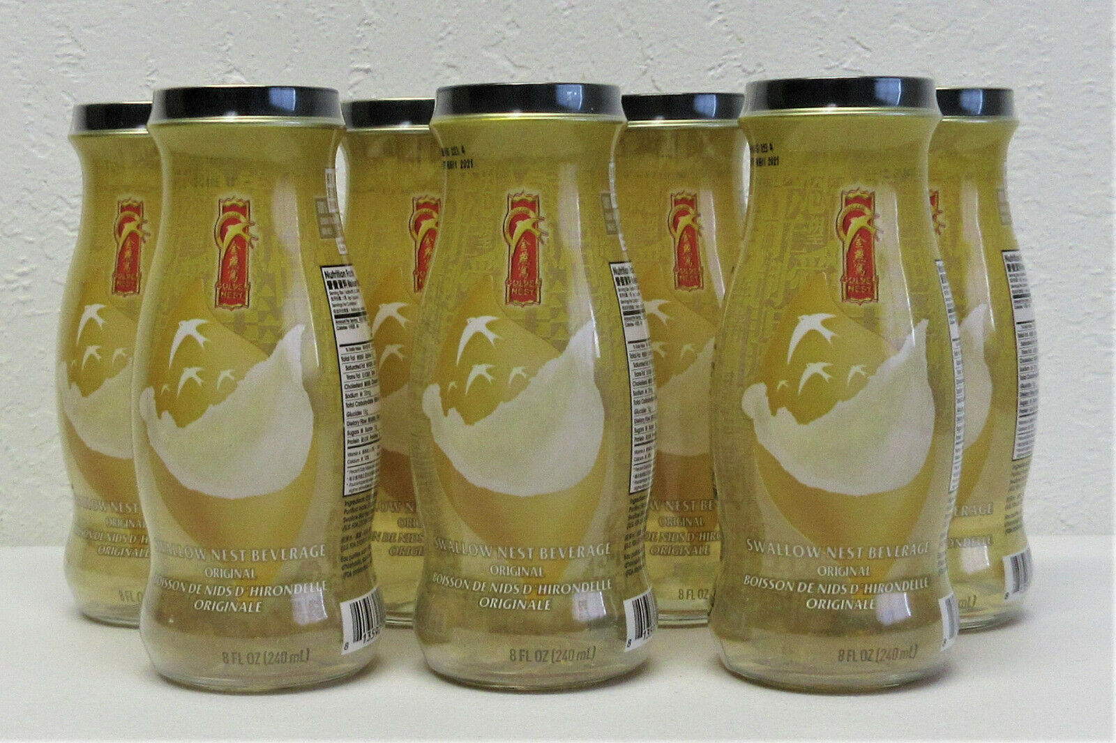 7 Golden Nest Swallow Bird Nest Beverage Drink Orig 8oz Sealed Glass