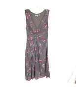 Womens Size 6 Boden Gray Knot Detail Jersey Printed Midi Dress - $28.41