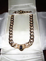   Ladies Gold Necklace with Blue Gemstone and diamonds - $13,995.00