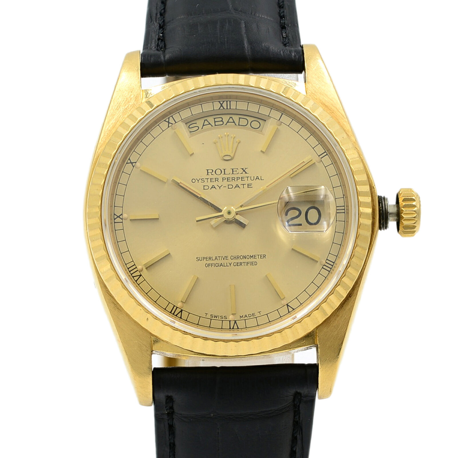 Rolex Day-Date 18K Yellow Gold Champagne Spanish Dial Automatic 1979 ...