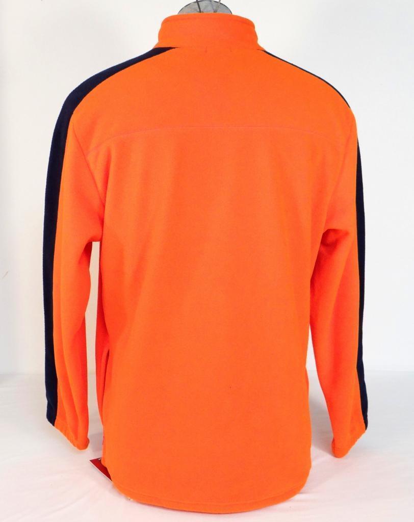 Izod Polar Fleece Orange & Navy Blue 1/4 Zip Pullover Fleece Jacket ...
