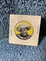 Vintage 1940&#39;s-50&#39;s Cowboy Western Star ROY ROGERS 1 1/4&quot; Yellow Pinback... - $14.84