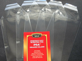 5 Loose Cardboard Gold Perfect Fit Sleeves for PSA Graded Slabs - $1.59