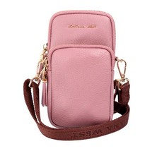 Montana West Genuine Leather Cellphone Crossbody Bag Pink NEW image 1