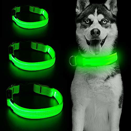 Clan_X LED Dog Collar, USB Rechargeable Glow in The Dark Pet Collar