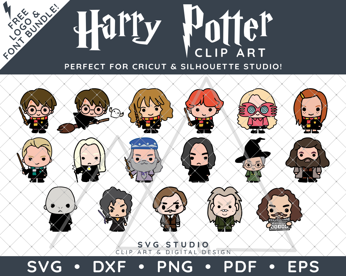 Harry Potter Clip Art Design SVG DXF PNG PDF - Cartoon Illustrations ...