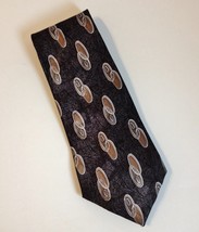 David Taylor Gold Charcoal Grey Neck Tie Mid Century Modern Mens Neckwear  - $25.00