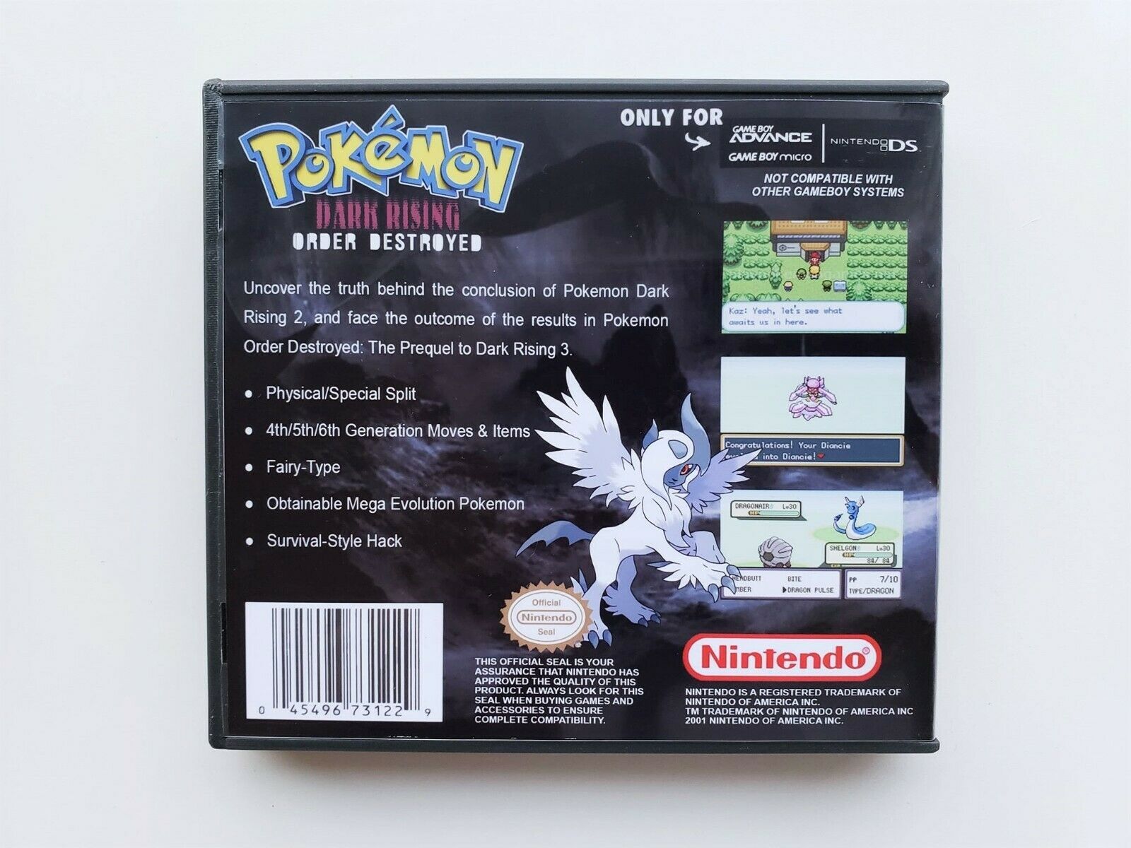 Pokemon Dark Rising Order Destroyed Game / Case - Gameboy Advance (GBA ...