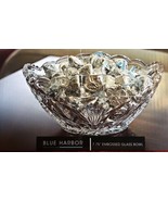 Blue Harbor 7.75&quot; Embossed Glass Candy Bowl Dish New - $24.14