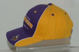 NFL Minnesota Vikings Football Gold Purple Pre Curved Bill Adjustable Hat image 2