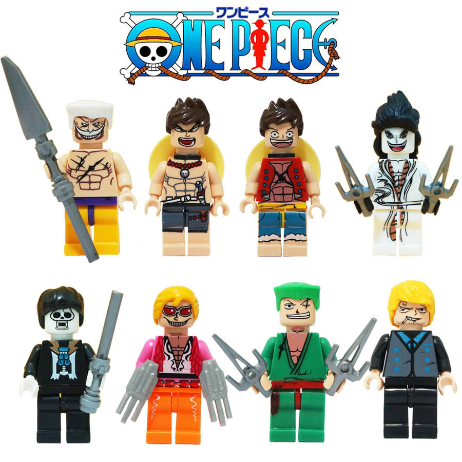 SA 8pcs Japan Cartoon Comics One Piece Figure Building Block Toy Set - LEGO