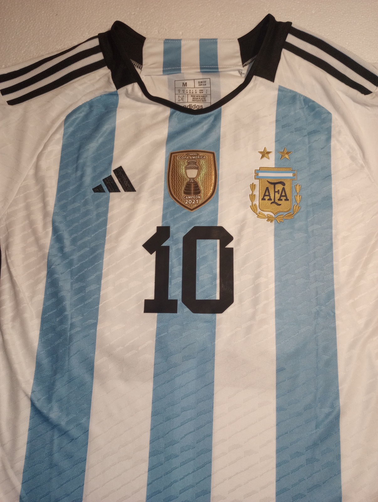 Lionel Messi Argentina 2022 World Cup Qatar Match Slim Fit Home Soccer