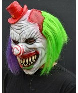 Scary Halloween Clown Mask with Hair Costume Party Cosplay Jokester Psyc... - $19.99