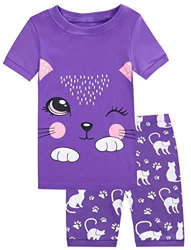 Kids Pajamas Hop Cat Pajamas Girls Cotton Short Sleeve Pjs Childrens ...