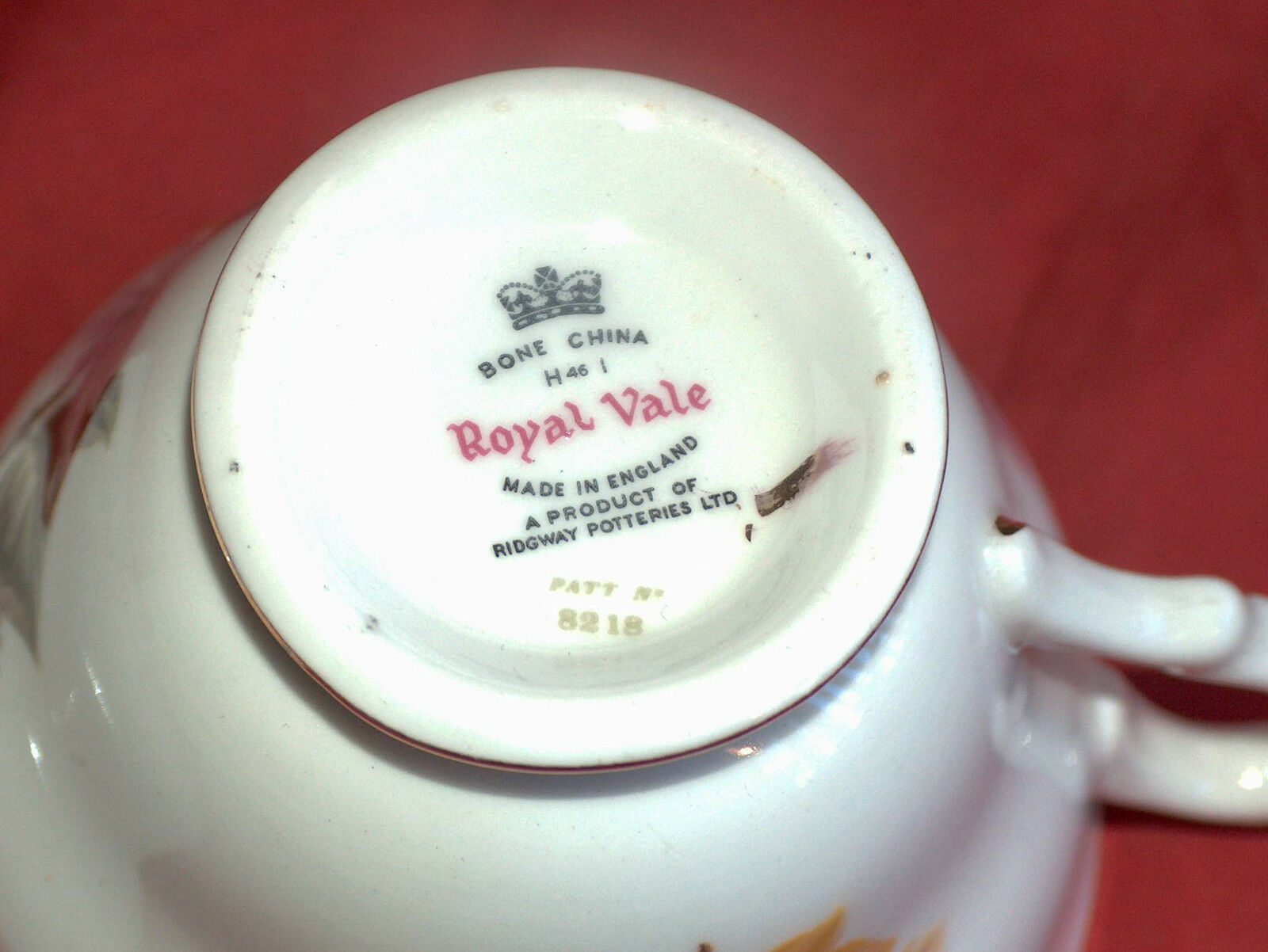 ROYAL VALE BONE CHINA H 46 I CUP E 56 3 SAUCER RIDGWAY MADE IN ENGLAND