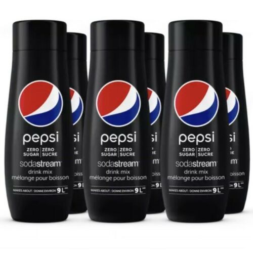 6x Pepsi Zero Sugar Flavour for SodaStream 440ml x6 Concentrated Syrup ...