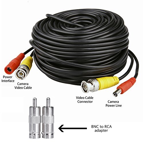 HISVISION 4 Pack 100ft BNC Video Power Cable Security Camera Wire Cord Extension