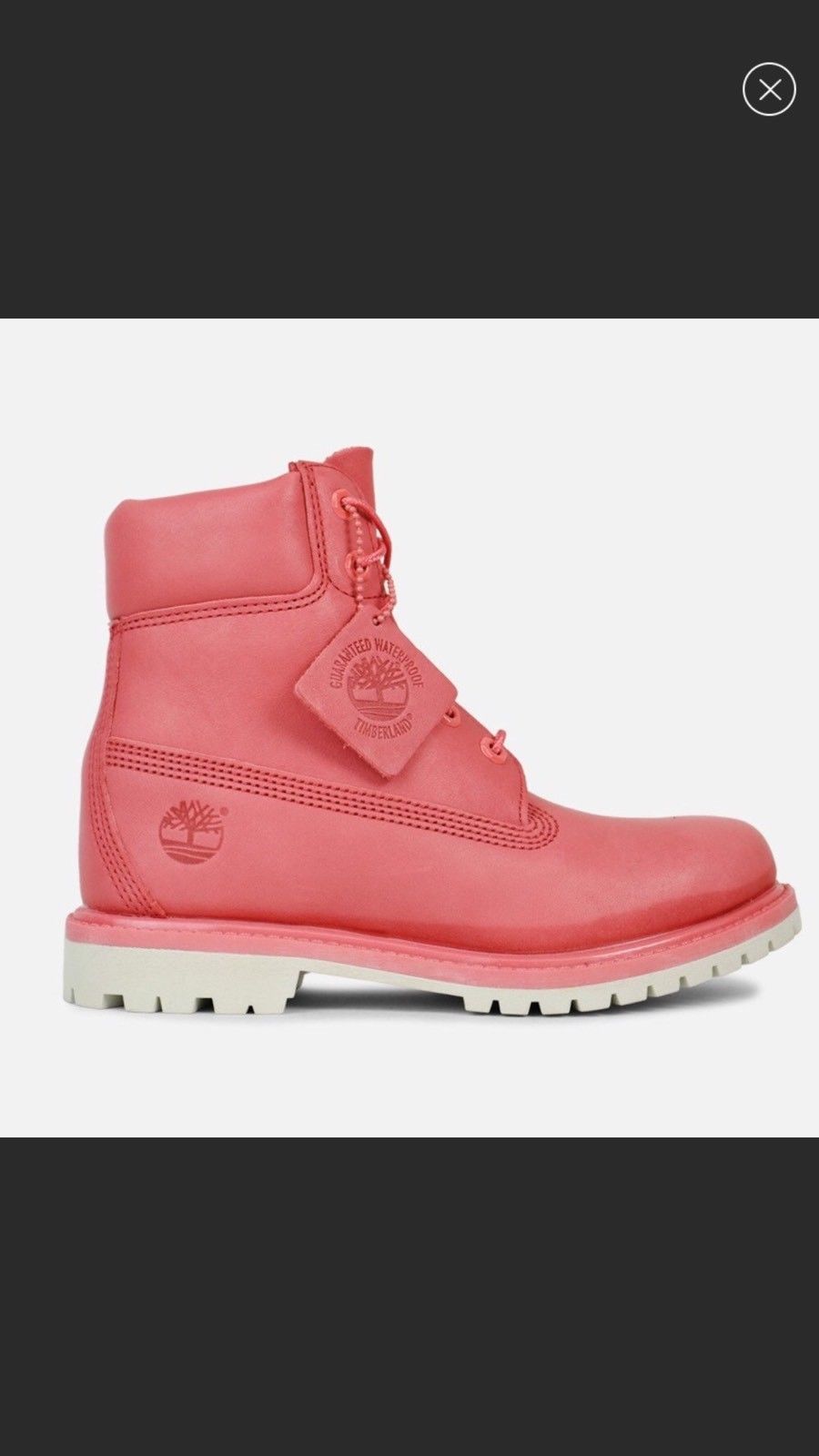 pink and white timberlands