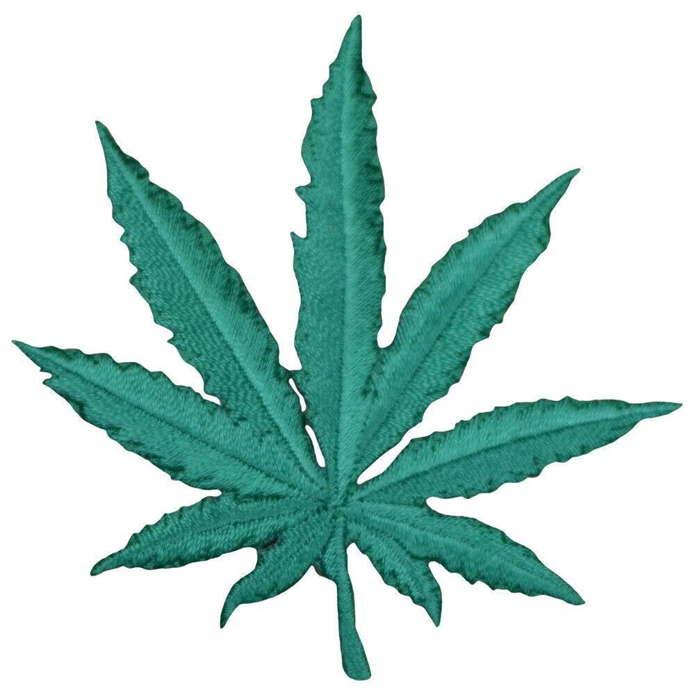 Weed Leaf Applique Patch - Cannabis, Pot, Marijuana, Ganja Badge 2.75 (Iron on)