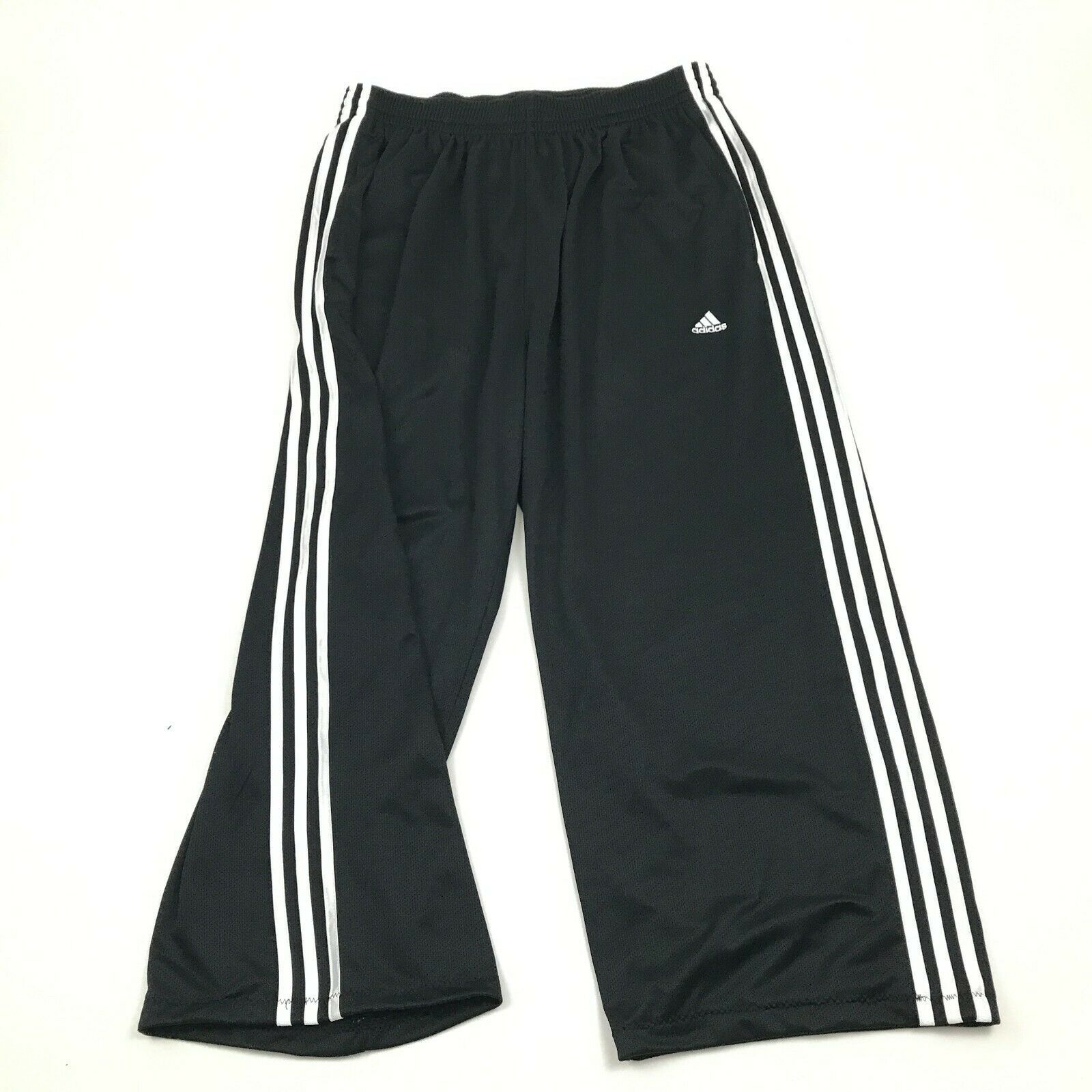 Adidas Climalite Track Workout Pants Mens Size Xl Black Straight Leg Logo Activewear Bottoms