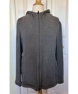 EILEEN FISHER RELAXED FIT FULL ZIP Gray TENCEL stretch HOODIE front pock... - $29.67