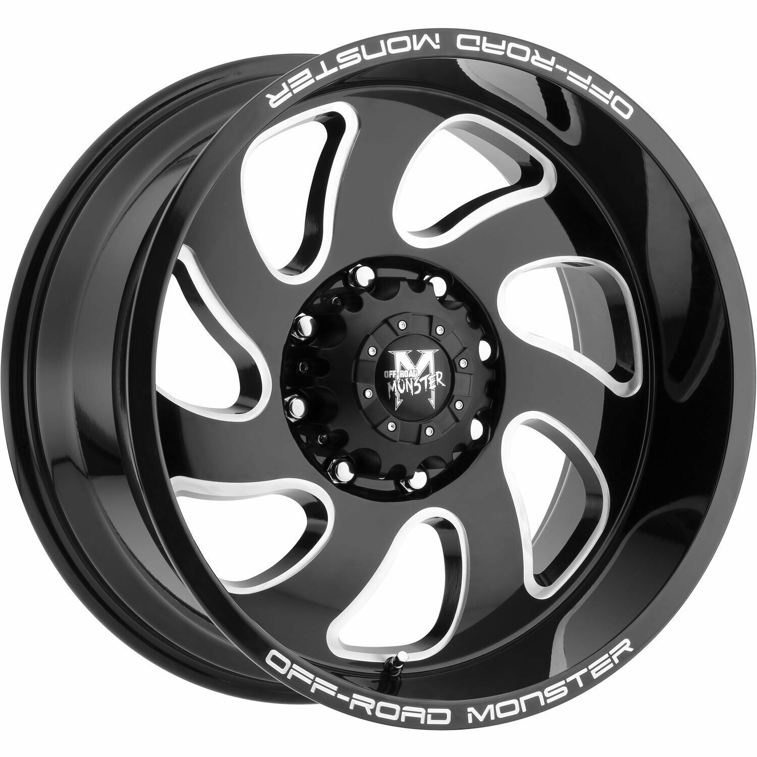 One 20x10 OffRoad Monster M07 5x5/5x127 19 Black Milled Wheel Rim