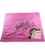 Original Bobby Jack Pink Brown Monkey Standard Pillow Sham Embroidered - $14.84