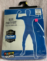 Solid Blue Partysuit Halloween Costume for Teens Small Skin Suit NEW Up To 4’5” - $19.96