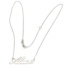 18K WHITE GOLD NAME NECKLACE, ALICE, AVAILABLE ANY NAME, MADE IN ITALY image 2