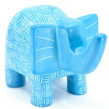 Vaneal Group Hand Crafted Carved Soapstone Large Heavy Blue Elephant Sculpture
