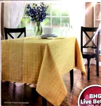 Better Homes Microfiber Tablecloth SAHARA Gold Fabric Stain Resistant 60... - $14.84