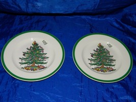 2 Vintage Spode Christmas Tree Salad Plate 18687 Plates - $44.54
