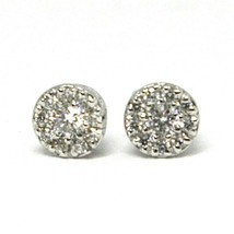 18K WHITE GOLD EARRINGS, CENTRAL AND FRAME DIAMONDS, FLOWER, 0.21 CARATS image 2