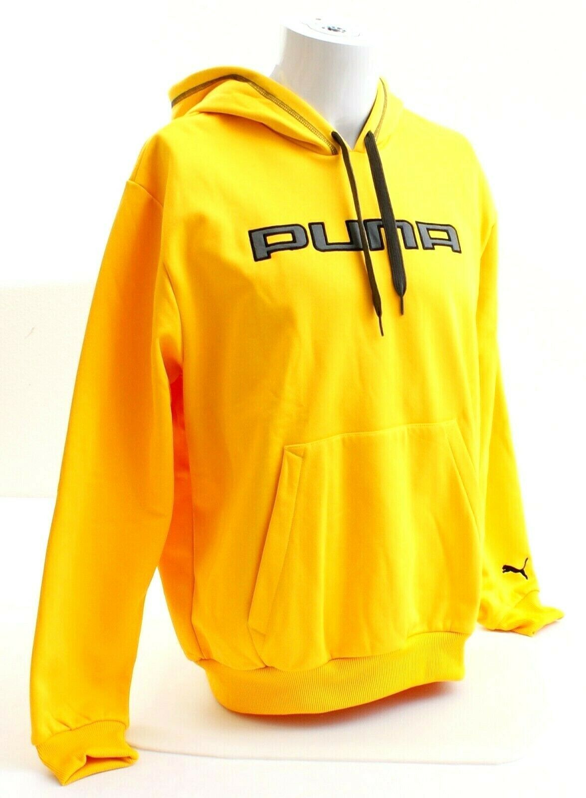 Puma Yellow Performance Fleece Hooded Sweatshirt Hoodie Men's Medium M ...