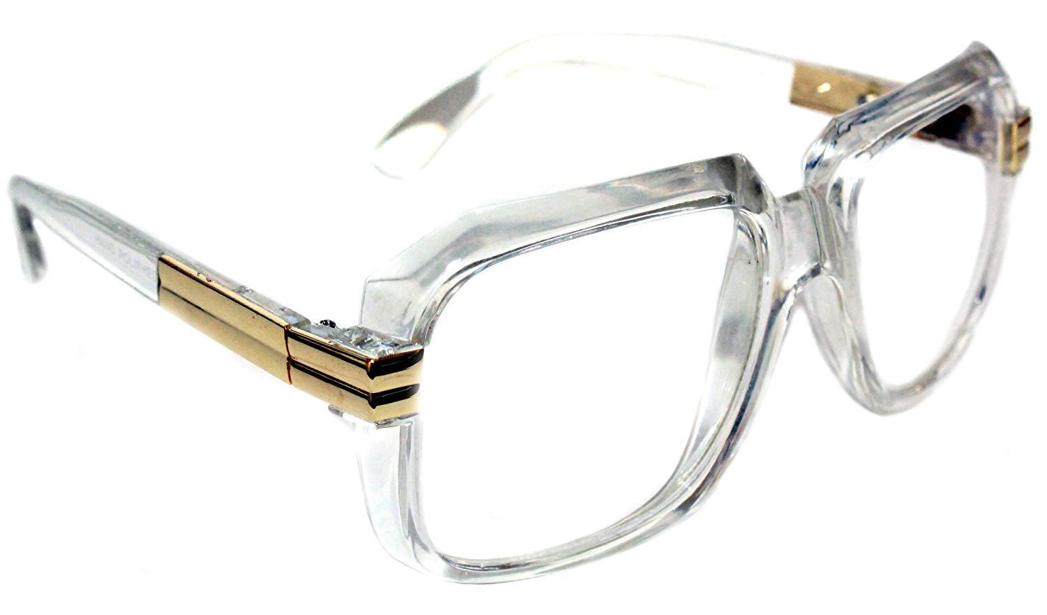 MENS Hip Hop 80s Gazelle Vintage Clear Gold Frame Clear Lens Eye   71 Jyuk V3l. Ul1500  