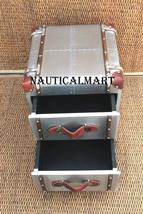 NauticalMart Aviator Bedside Trunk Metal End Table with 2 Drawers Hotel Furnitur image 3