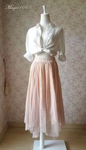 Blush Long Tulle Skirt Blush Wedding Bridesmaid Skirt High Waisted Plus Size image 3
