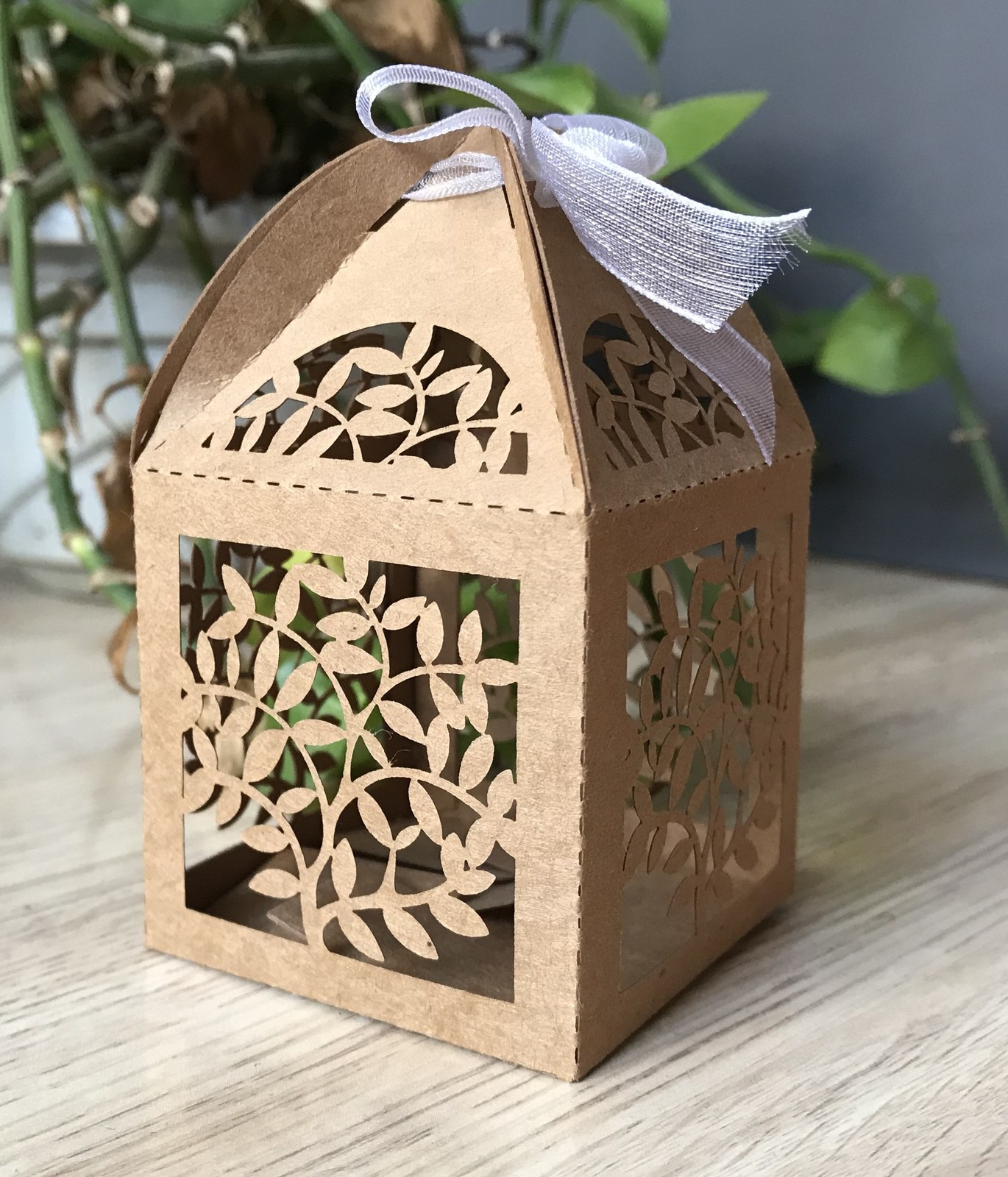 100pcs Kraft Paper Brown Small Gift Packaging boxes,Laser Cut Wedding